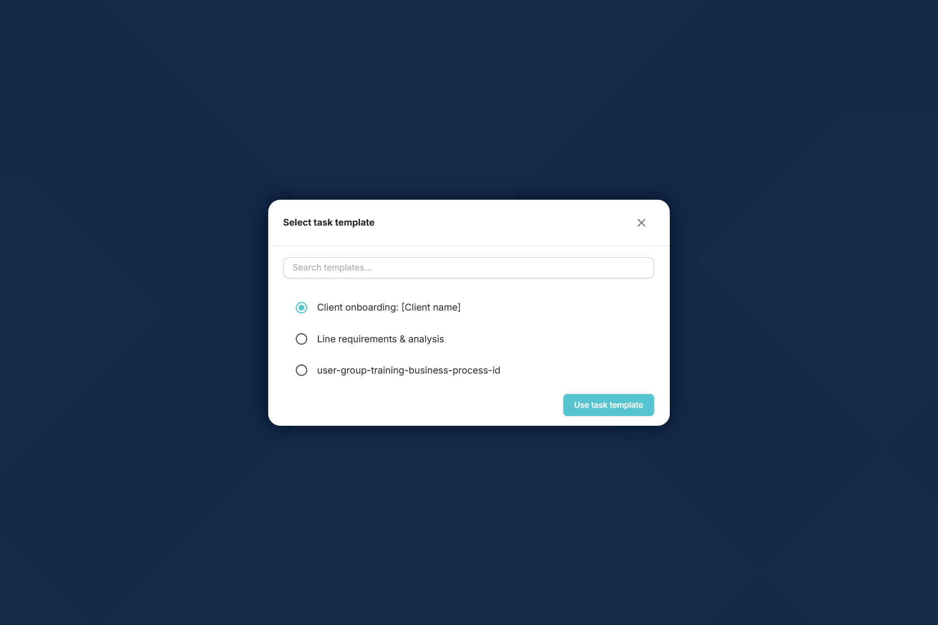 Task templates in Aqtos