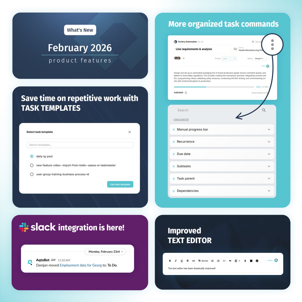 Aqtos business operating system as a service - February 2026 feature release