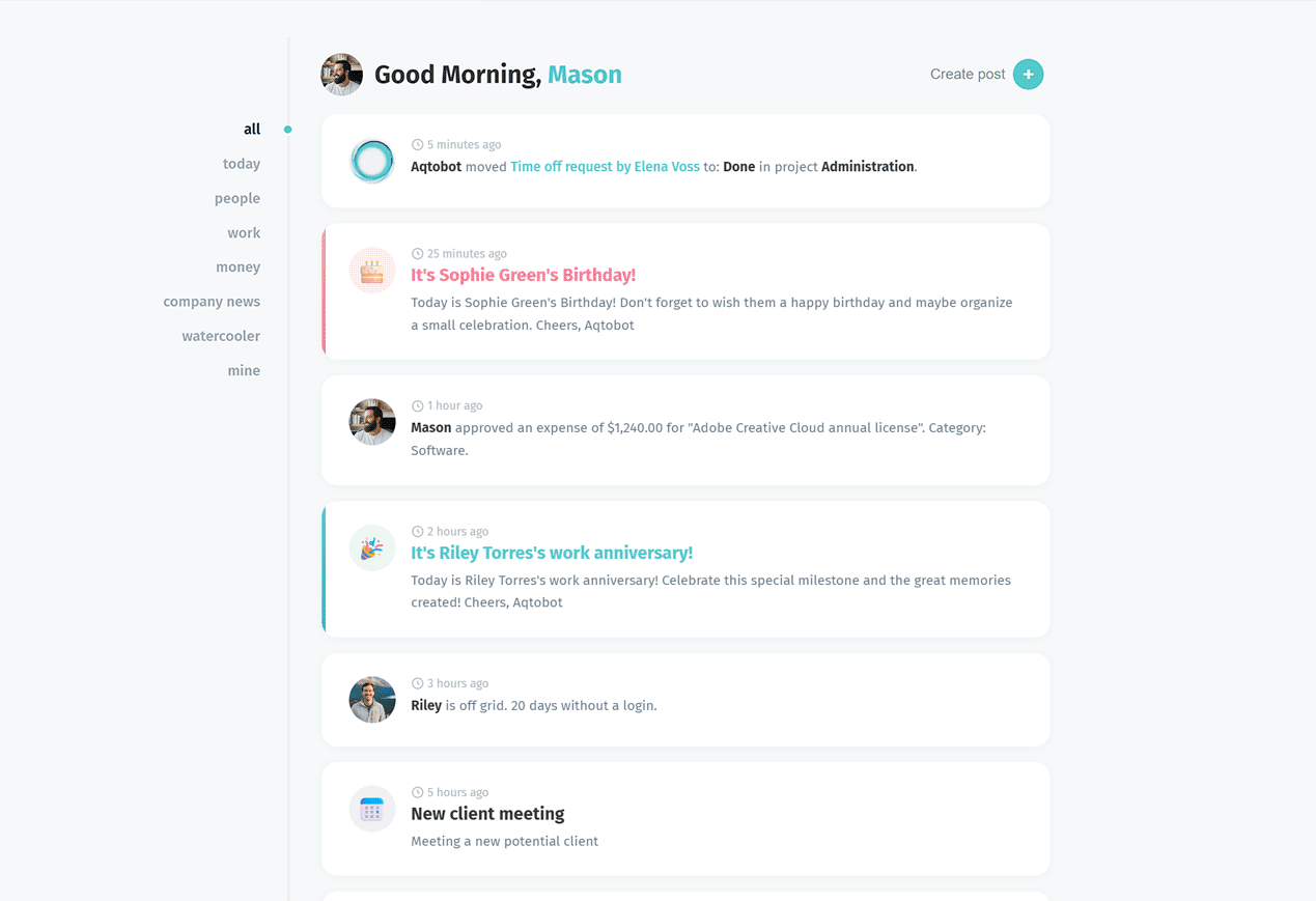 BOSS company social feed