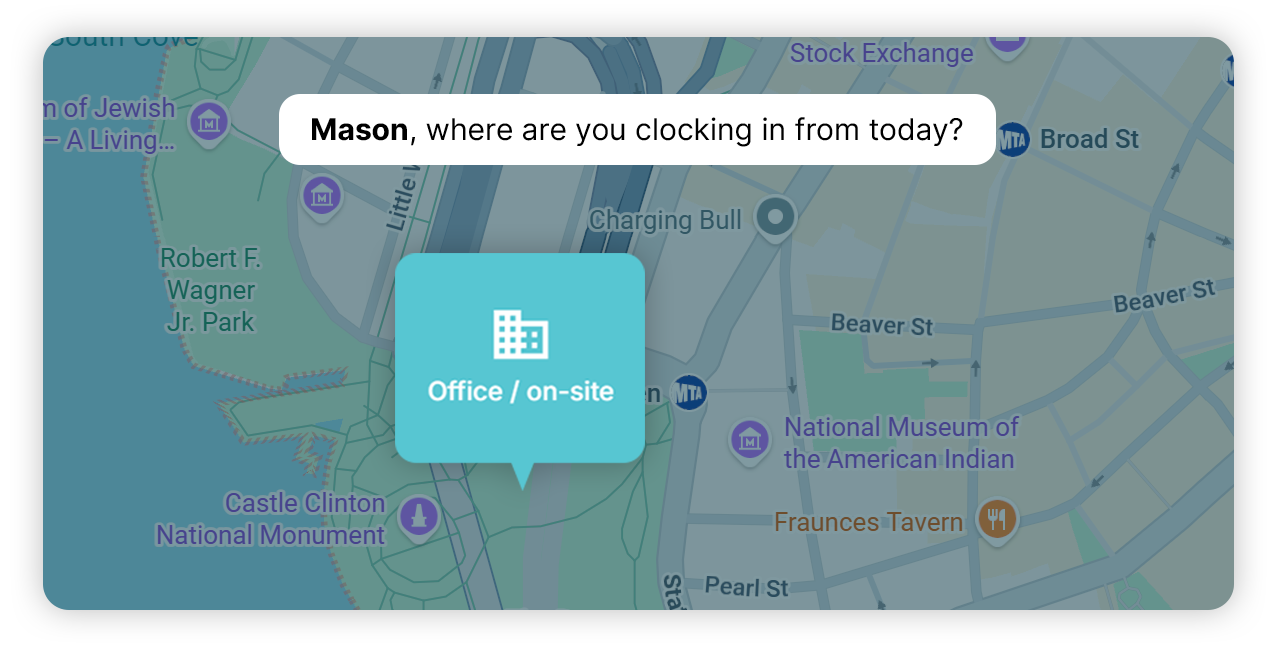 Aqtos time tracking on-site check-in