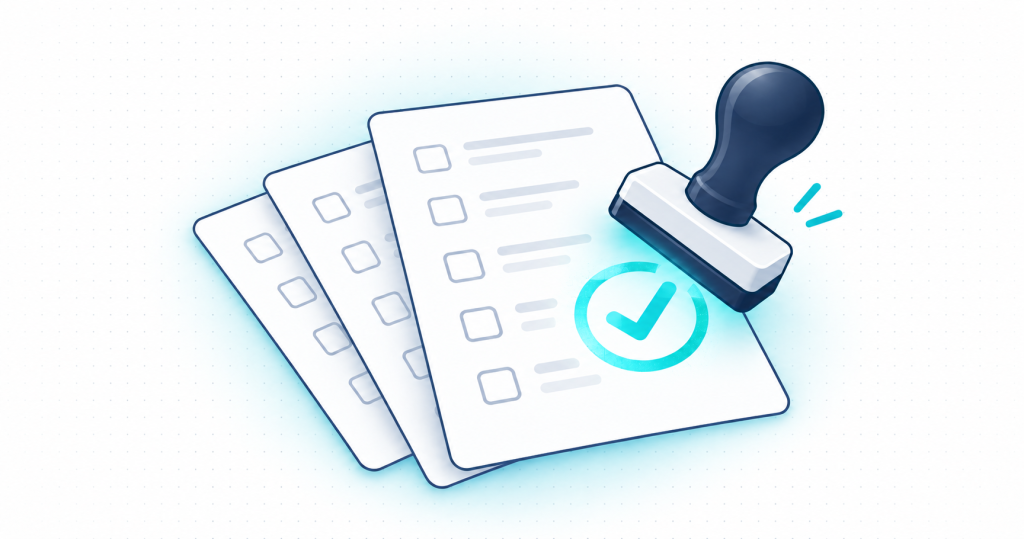 Reusable task checklists with a checkmark stamp for repeatable workflows